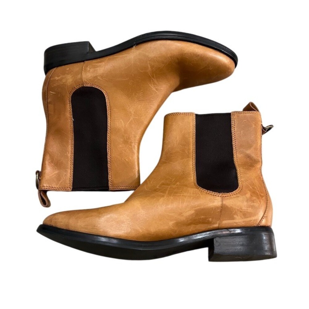 Cole Haan Nike Air Womens Chelsea Ankle Boots Tan Waterproof Size 8
